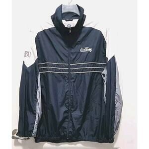 G-III NFL Seattle Seahawks Jacket Windbreaker Size XXL Blue & White 100% Poly